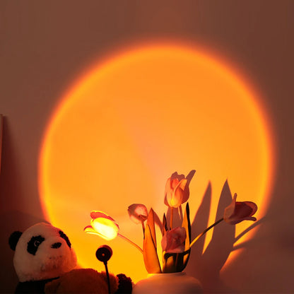 USB LED Sunset Lamp LED Rainbow Neon Night Light Projector Home Decor Mood Light For Bedroom Living Room Wall Photography Gift